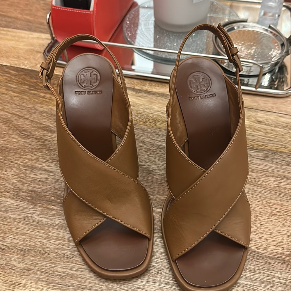Tory Burch brown wedge sandals size 7
